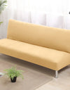 Armless Sofa Covers Elastic Solid Color Sofa Bed Cover Folding Seat Slipcover Dust-proof Stretch Couch Protector for Living Room