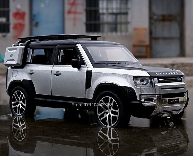 1:24 Scale Land Rover Defender Range Rover Model Car Toy Metal Diecast Sound Light Off Road Vehicles Miniature Models Boys Gifts