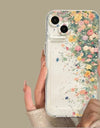 Flower Transparent Shockproof Phone Case for iPhone 16 15 14 Pro Max Plus