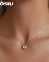 925 Sterling Silver 1CT Moissanite Classical Round Pendant Necklace For Women Diamond Cut