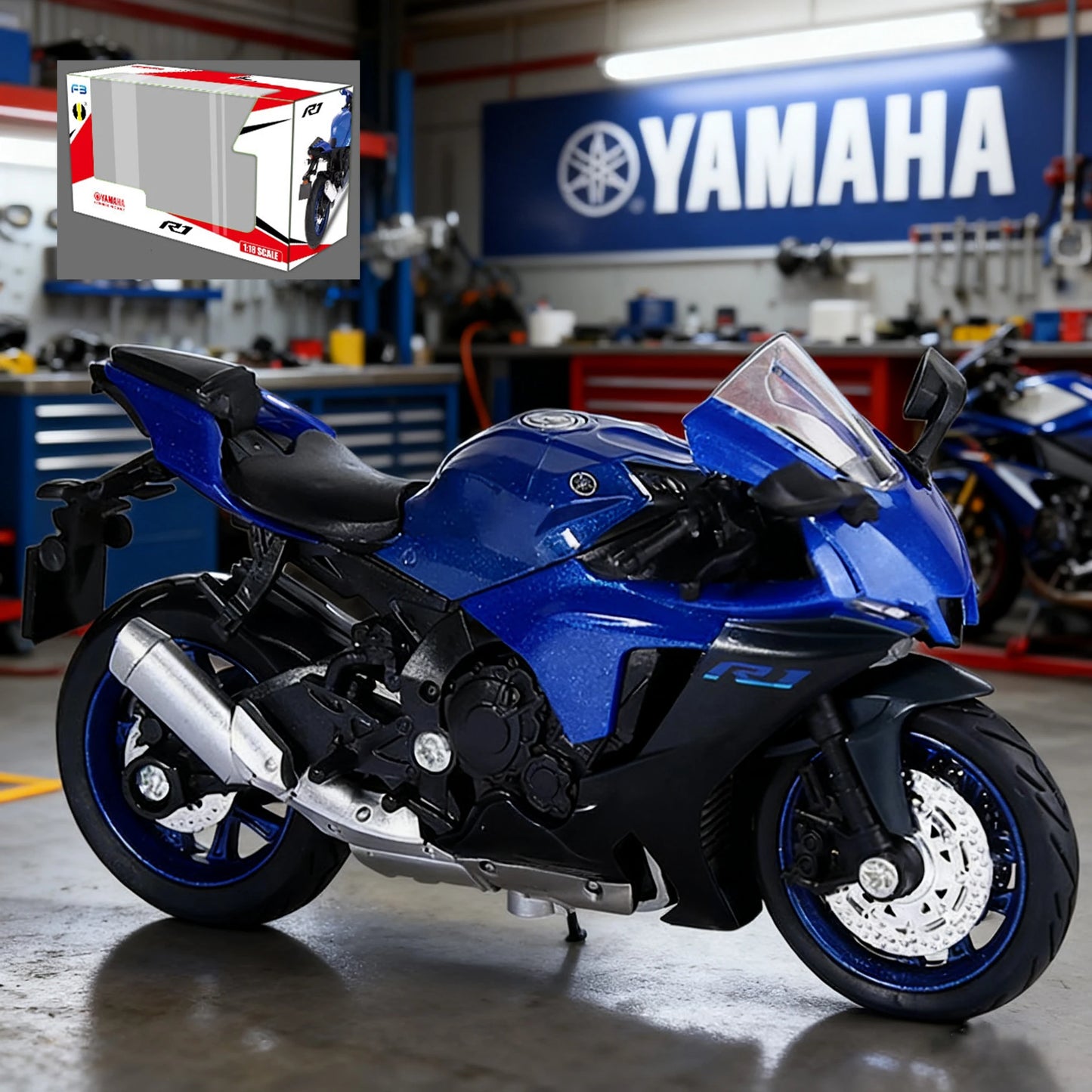 1/18 Suzuki Hayabusa GSX1000R YZF-R1 Motorcycle Model Toy Vehicle Collection Autobike Shork-Absorber Off Road Autocycle Toys Car