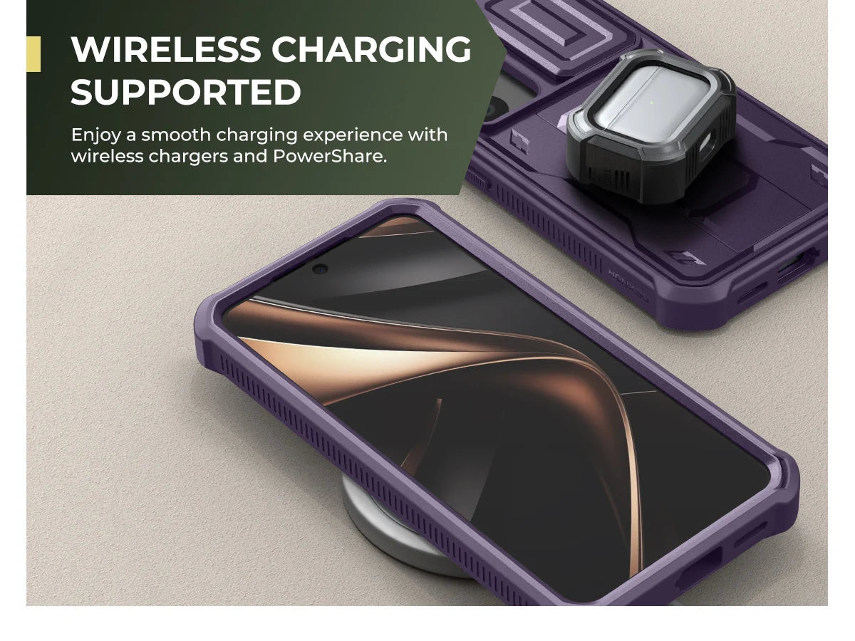for Samsung Galaxy S25 Case holder Heavy-Duty Shockproof Rugged Case with Built-in Slide Camera Cover & Screen Protector
