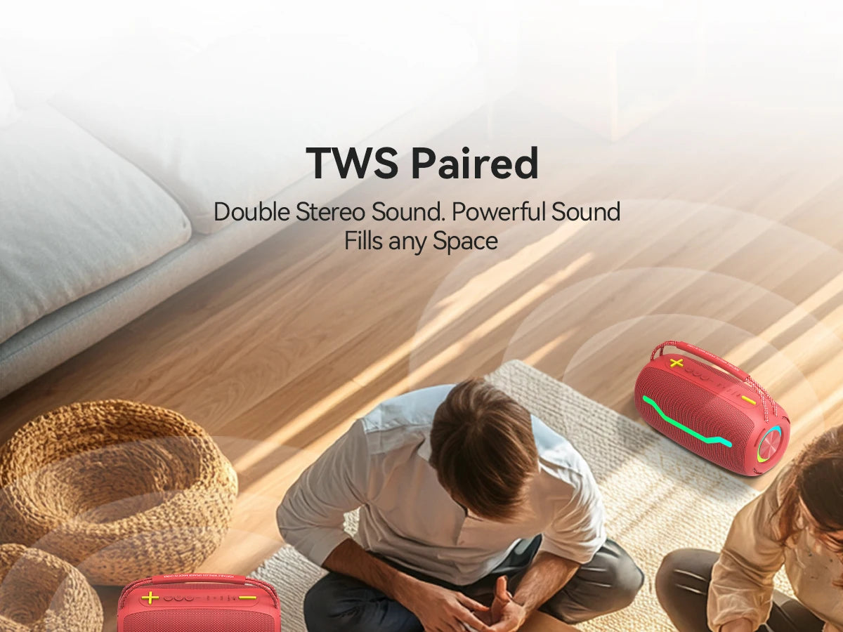 Puremic Portable Bluetooth Speaker with HD Sound, IPX6 Waterproof, Up to 18H Playtime, Karaoke Machine for Home/Party/Outdoor