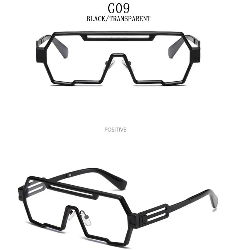 Square Steampunk Metal Sunglasses With UV400 Protection