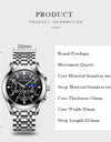 Men Watches Stainless Steel Top Luxury Fashion Business Wristwatch Waterproof Luminous Quartz Watches