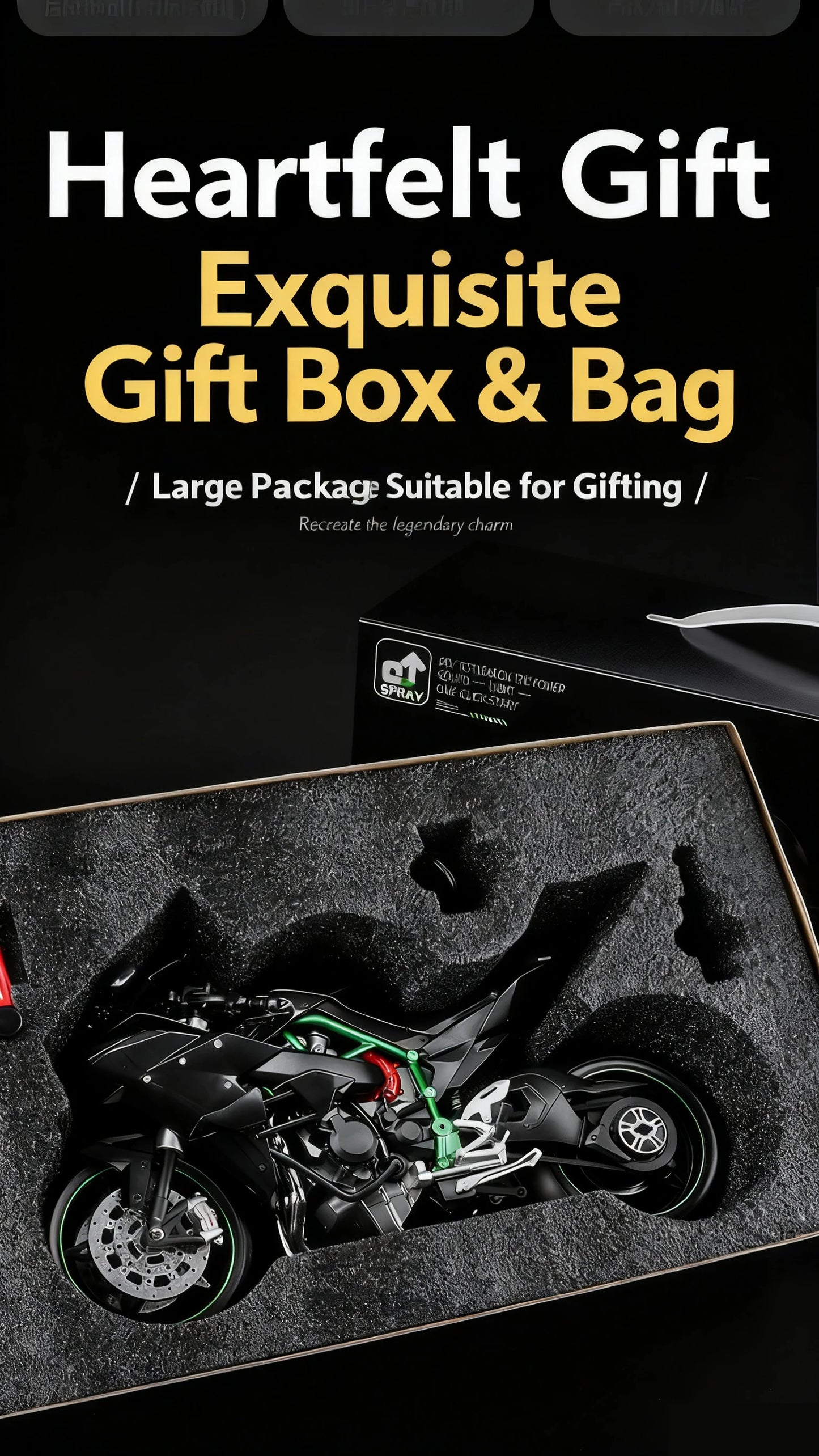 Key Control Diecast H2 H2R Sports Motorcycle Model 1 to 9 Scale