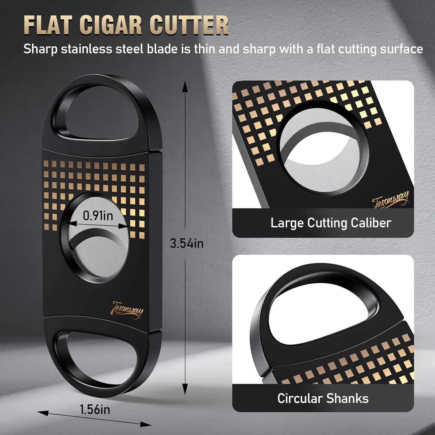 Portable Cigar Ashtray with V Cut Cutter Set, Cigar Punch, Outdoor Home Office Accessories for Men