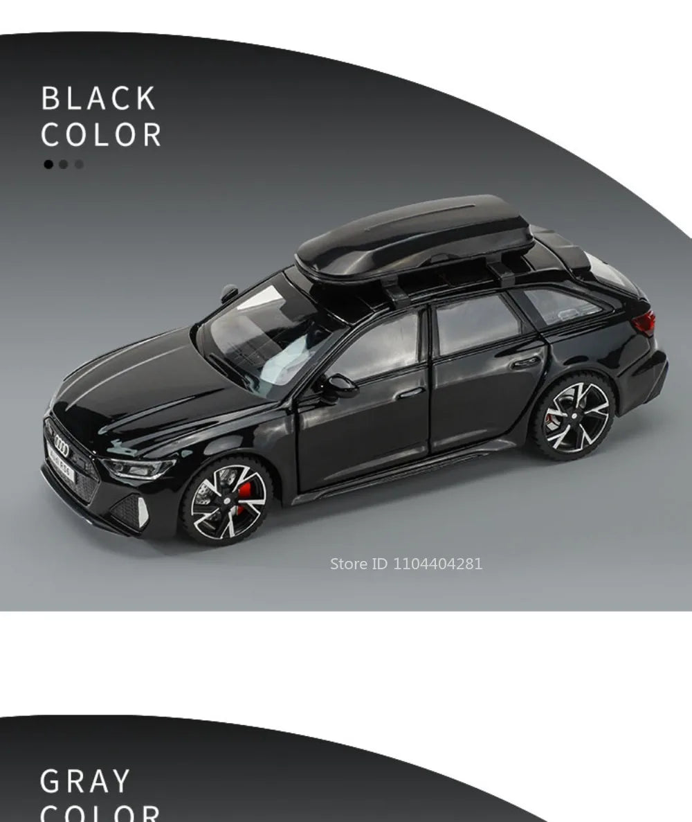 1:32 RS6 RS7 Alloy Miniature Models Diecast Car Toys 6 Doors Opened Sound Light Pull Back Metal Vehices 's Holiday Gifts