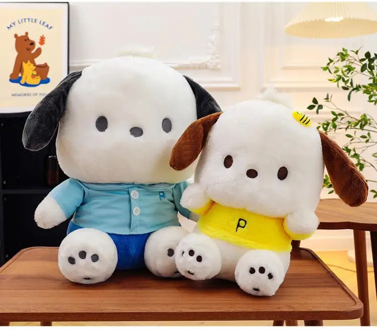 Cartoon Sanrio Pochacco Plush Toy Soft Stuffed Doll Cute Sofa Cushion Bedroom Decoration  Soothing Pillow  Anime Gift