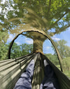 Portable Outdoor Camping Hammock with Mosquito Net and Canopy High Strength Parachute- Fabric Hanging Bed Hunting Sleeping Swing