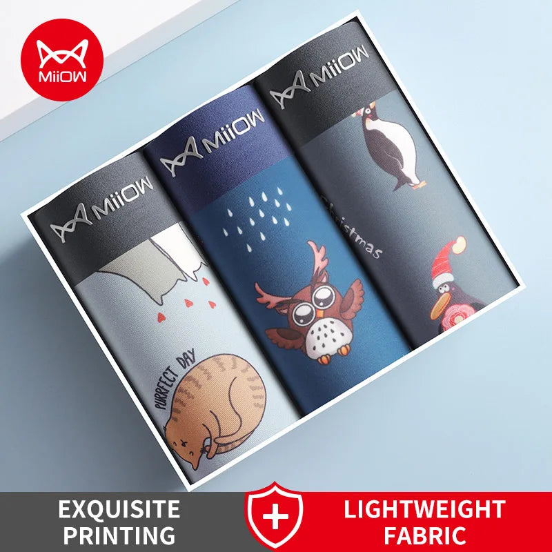 Men’s Funny Boxer Panties – 3-Pack Cotton Underwear