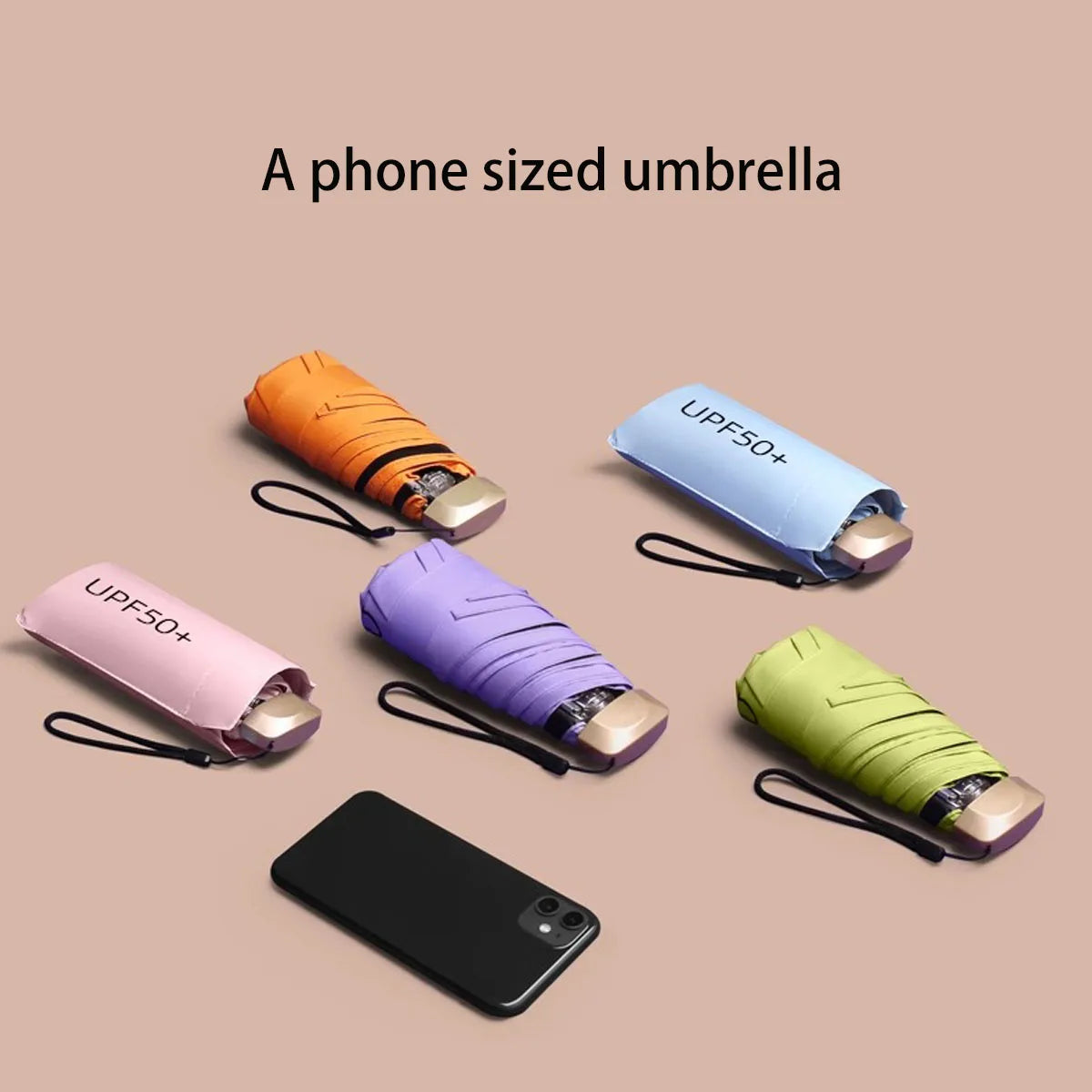 Mini Pocket Folding Umbrella Aluminum Alloy Frame Five Fold UV Protection Ultra Light Compact Travel Umbrella Sun Rain Use