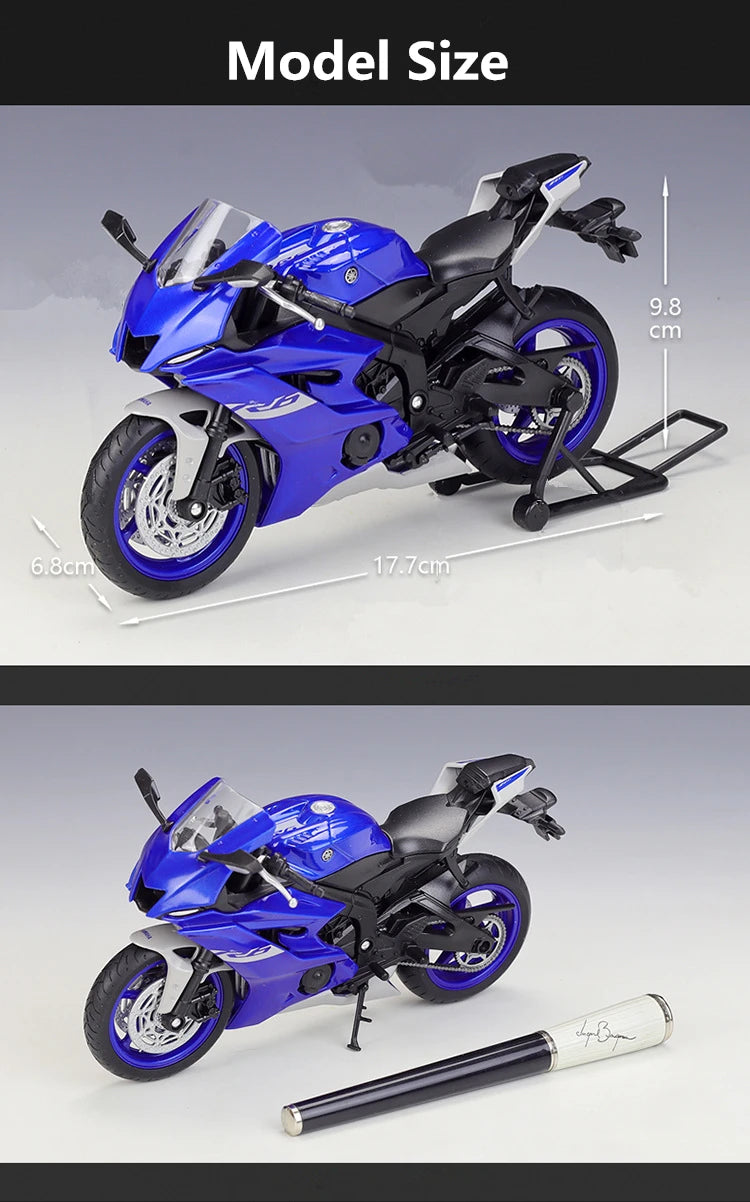Diecast Yamaha YZF R6 Racing Motorcycle Model 1 to 12 Scale