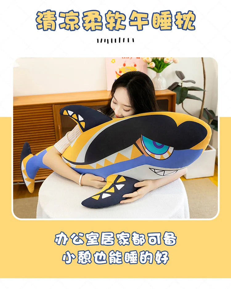 Cute Pirate Shark Plush Stuffed Doll Pillow Toy