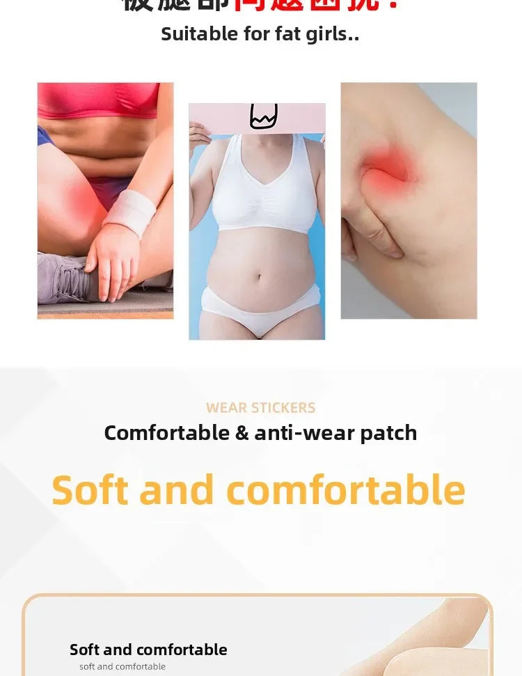 10Pcs Anti-Chafing Thigh Pads Non-woven Self-Adhesive Anti-Friction Thigh Stickers Waterproof and Breathable for Men Women