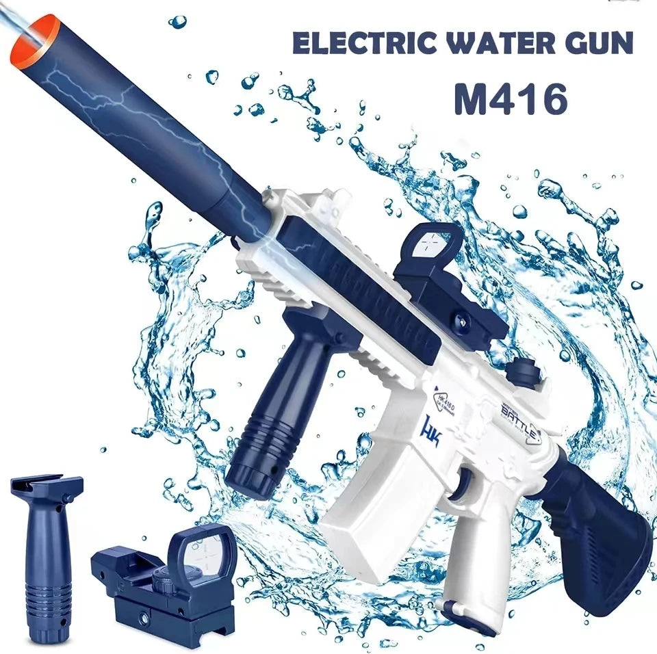 Electric Water Gun with Automatic Water Absorption Rechargeable Outdoor Water Blaster