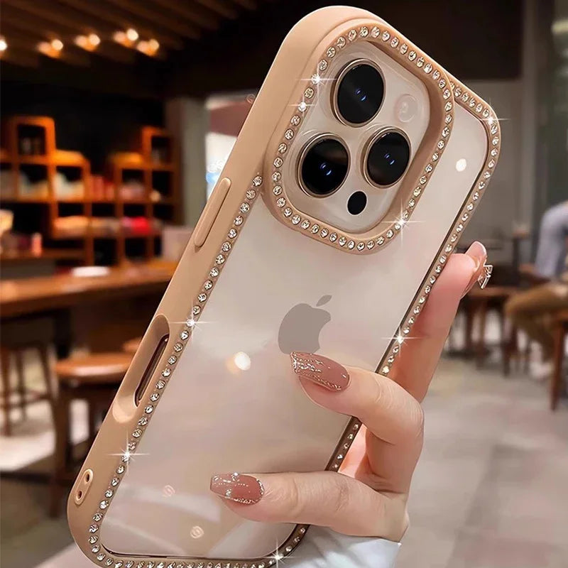 Luxury Bling Rhinestone Diamond Phone Case For iPhone 17 16 Pro Max Cases iPhone 15 14 Air Shockproof Cover