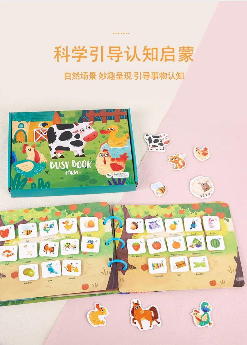 Montessori  Busy Book My First Quiet Book Paste Learning Educational Toys Books  Matching Game Toys for 1 to 3 Y