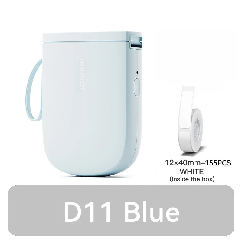D11 Mini Thermal Label Printer 300DPI, Bluetooth Wireless Inkless Sticker Maker, Portable Label Printer for Android & iOS