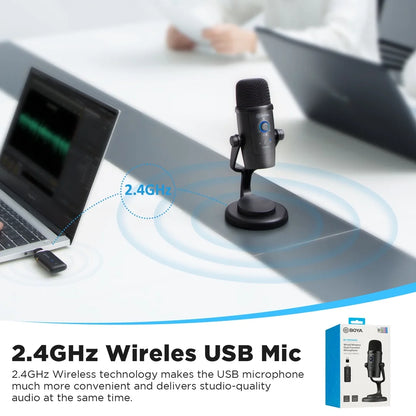 Condenser Wireless Microphone BY-PM500W Professional Mic for PC Laptop Streaming Recording Vocals Voice Gaming Metting