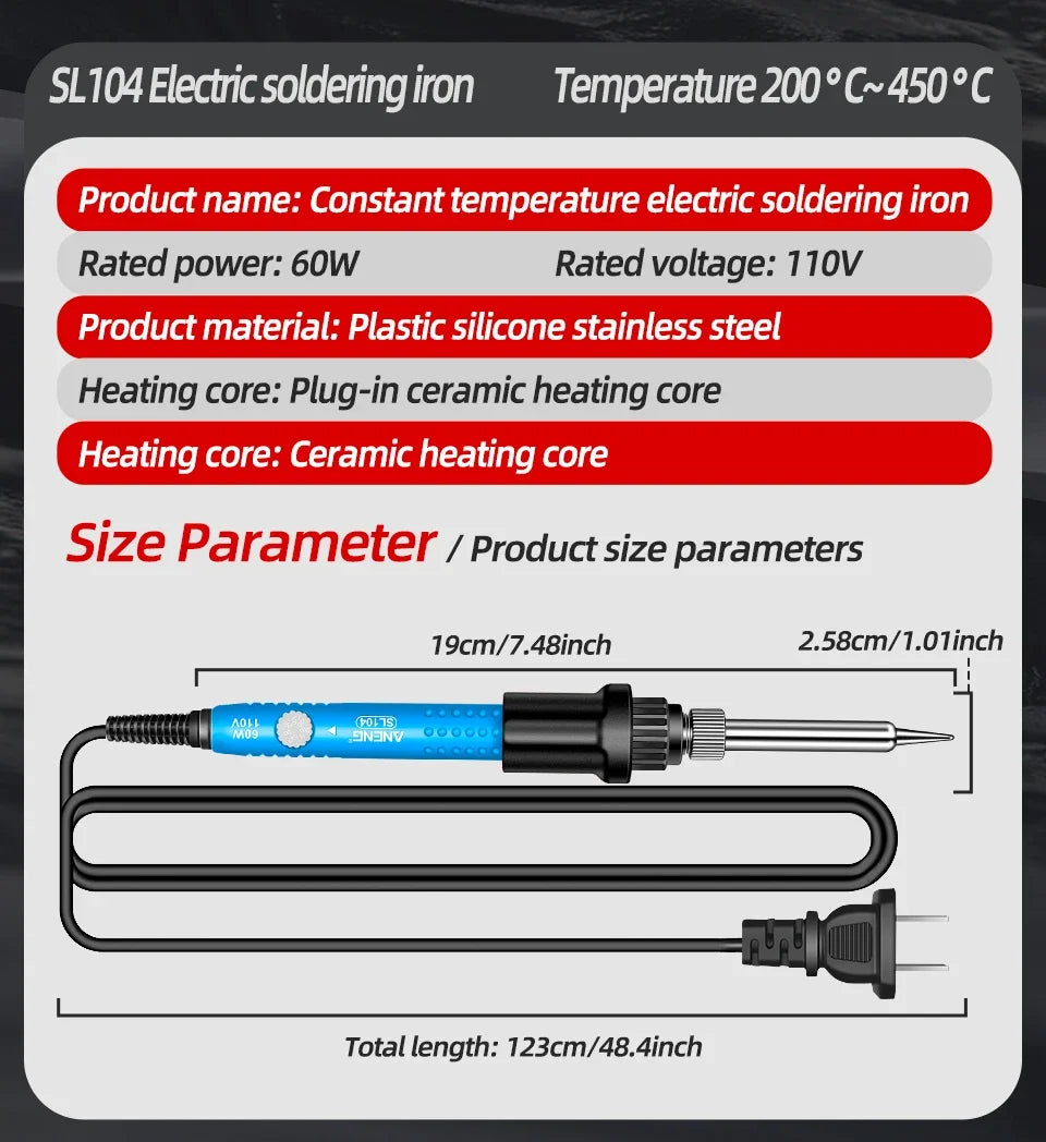 Electric Soldering Iron 11 Kits Set Ceramic Heater Solder Tips Quick Tin 60W Equipment Electric Welding Repair Tools