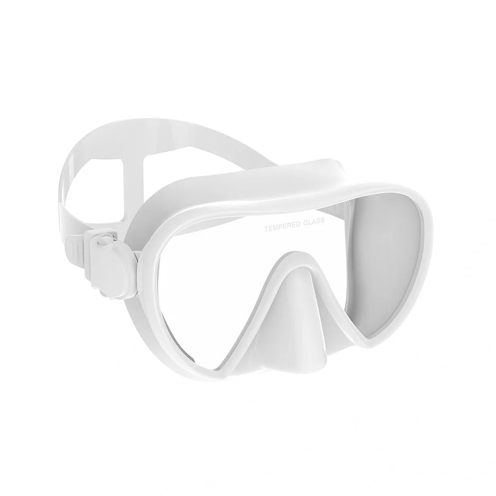 Scuba Diving Snorkeling Frameless Mask Perfect Seal Silicone Skirt Panoramic View Tempered Glass Swim Goggles Suitable for Adult