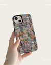Fashion Embroidery Effect Skull Skeleton Phone Case For iPhone 16 15 Pro Max 16 Plus 2 in 1 Hard Protection Cover Funda