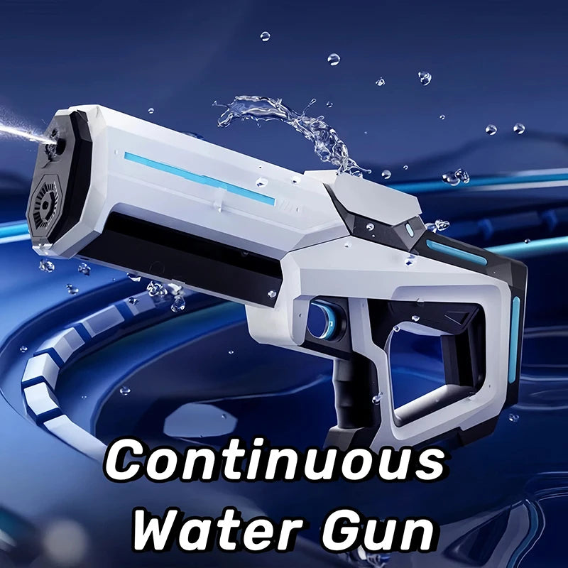 Electric Water Gun Powerful Automatic Water Suction Rechargeable Water Blaster with Flashing Lights