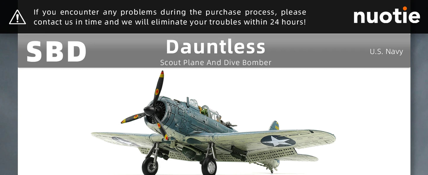 1/72 Douglas SBD-2 Dauntless Midway Diecast Dive Bomber Model