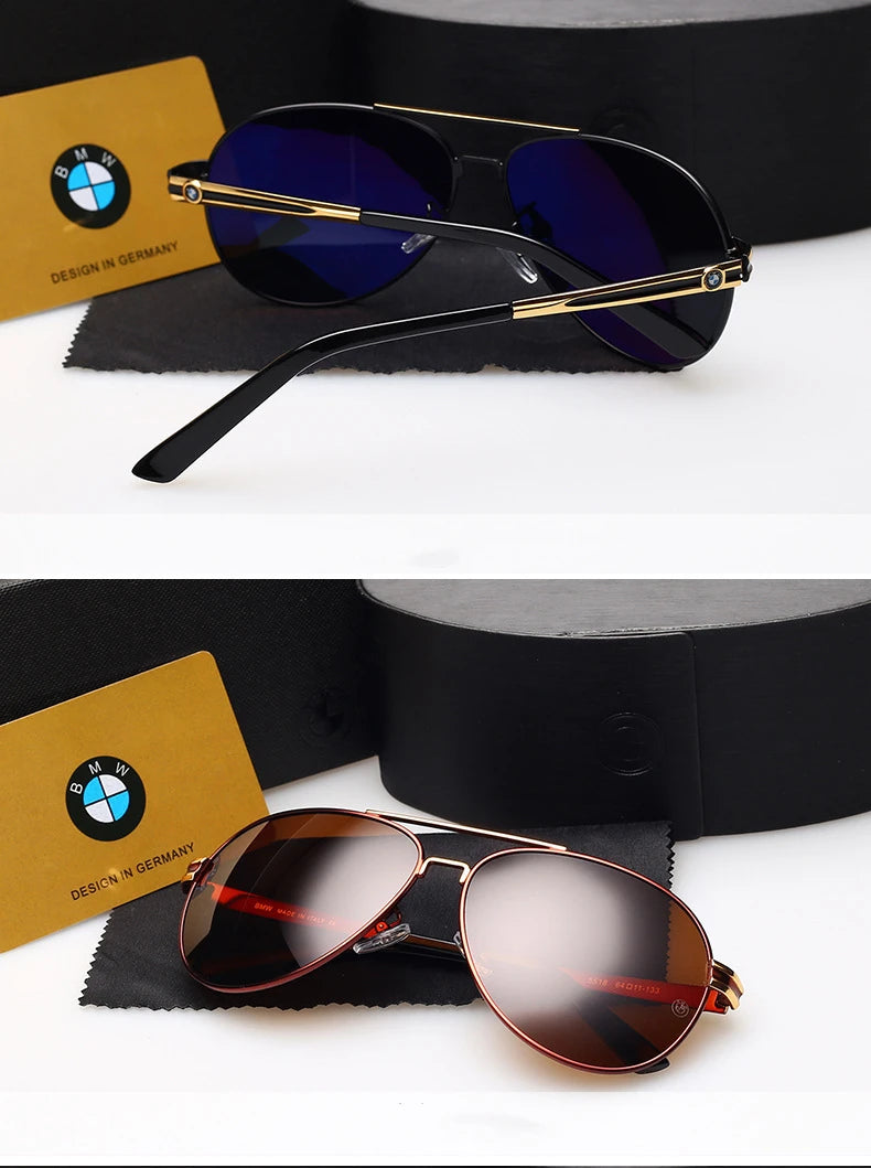 BWM Luxury Polarized Sunglasses Men UV400 Anti-Glare Retro Flight Sunglasses Driving Cycling Fishing Outdoor Hiking Sunglasses