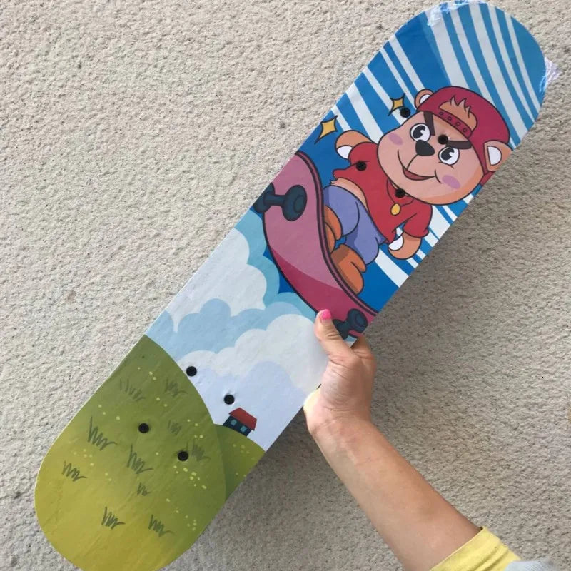 60CM Skateboarding Cartoon Skateboard Dinosaur Spider Longboard Marple Double Rocker For  Skate Board ern