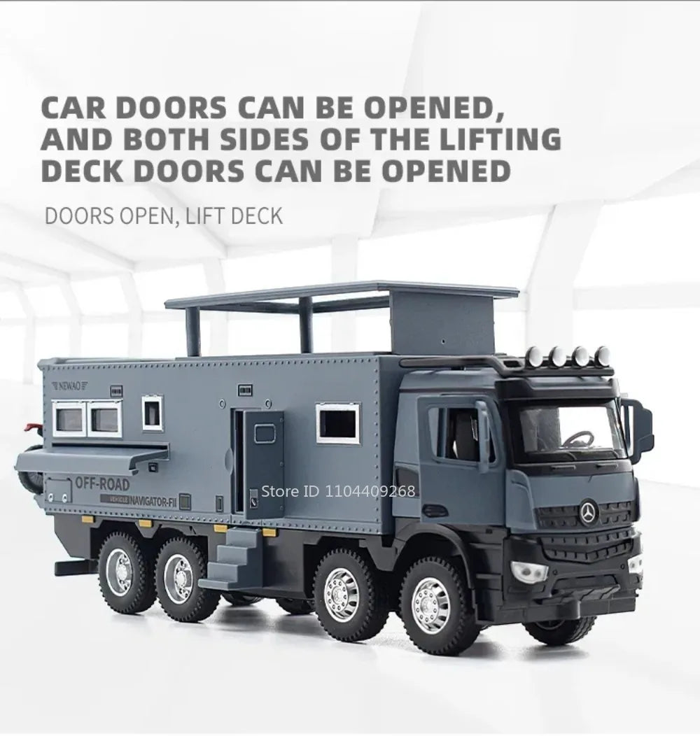 1:24 NOMADISM Raptor F150 RV Alloy Model Car Toy Metal Diecast Miniature Off Road Vehicle Models Sound Light Toys For Gifts