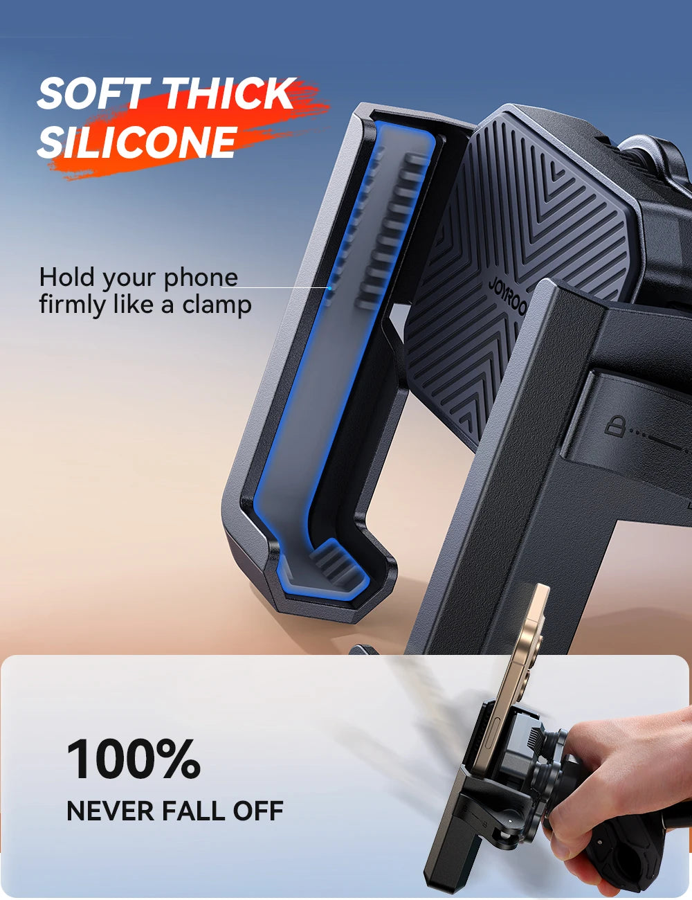 Shockproof Bike Phone Holder Half Enclosure 360° View Motorcycle Phone Mount Bicycle Cell Phone Holder For 4.7-7" Phones