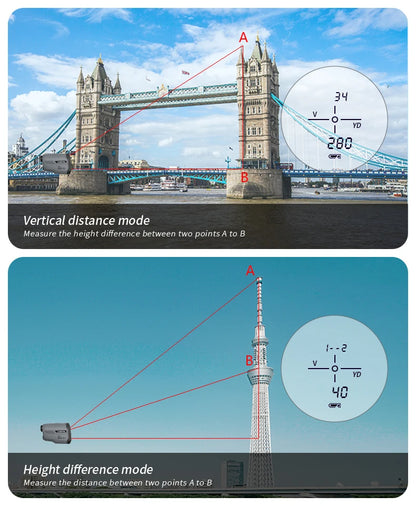 1000m Laser Rangefinder Hunting Outdoor 650m Golf Rangefinder Telescope with Flag-Lock Slope Adjusted Distance Meter