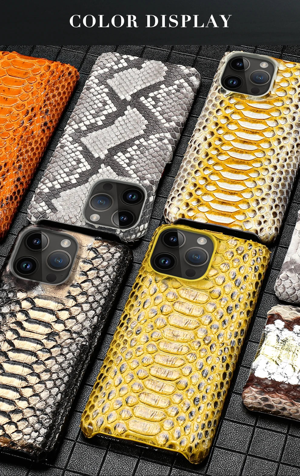 100% Genuine Python Leather Phone Cover Case For iPhone 16 15 14 Pro Max Plus 15Pro 14Pro 16Pro 16Plus Max Luxury
