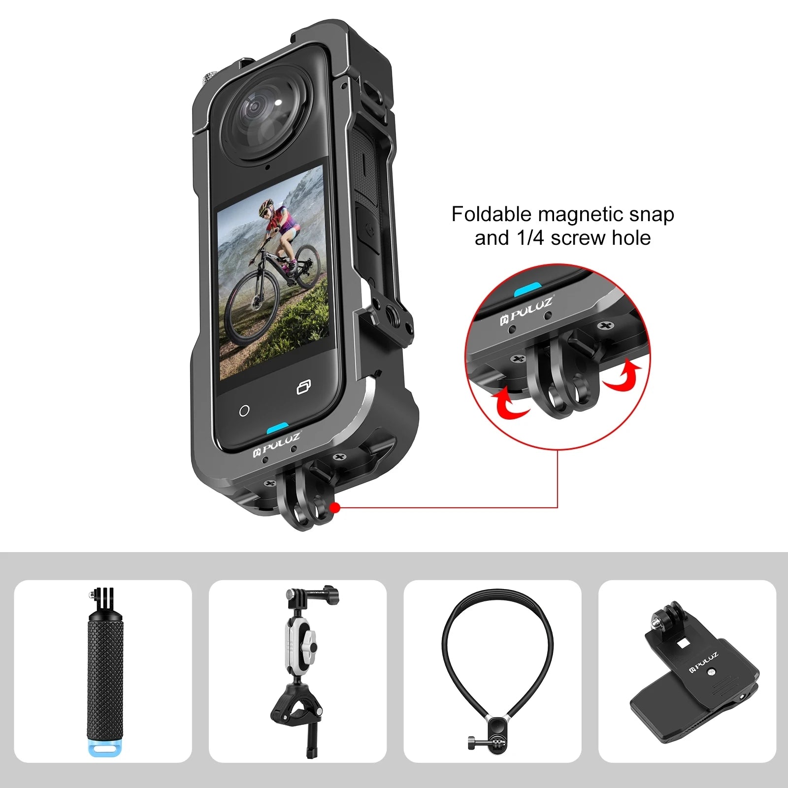 for Insta360 X4 Metal Protective Cage Rig Housing Frame with Lens Cover for Insta360 X4 Aluminum Frame Accessories