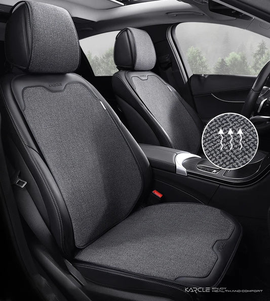 Universal Linen Cotton Car Seat Cover Set Breathable Soft Seat Cushion Protector
