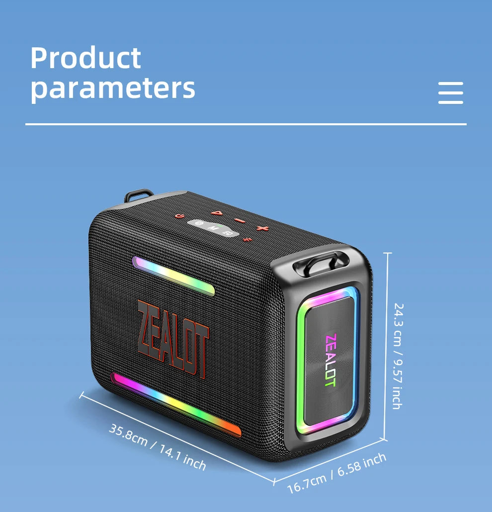 120W RGB Portable Bluetooth Speakers, Massive Bass Party Boombox IPX6 Waterproof Speaker Large, Loud Outdoor Speaker