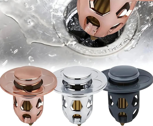 Stainless Steel Pop-Up Bounce Core Basin Drain Filter Hair Catcher Sink Strainer Bathtub Stopper Bath Plug Bathroom Tool