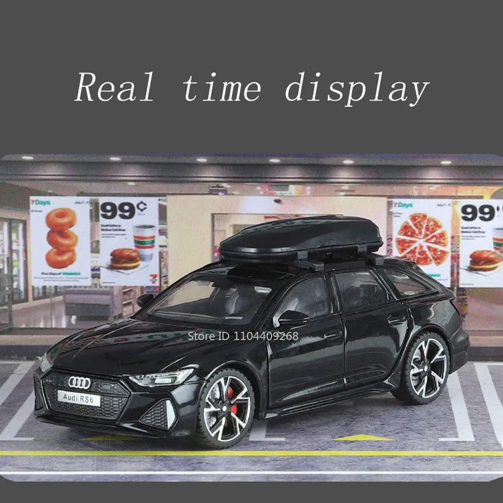 1:32 Scale RS6 RS7 Car Model Toy Alloy Diecast Doors Opened Simulation Sound Light Pull Back Vehicle Models Ornaments Boys Gifts