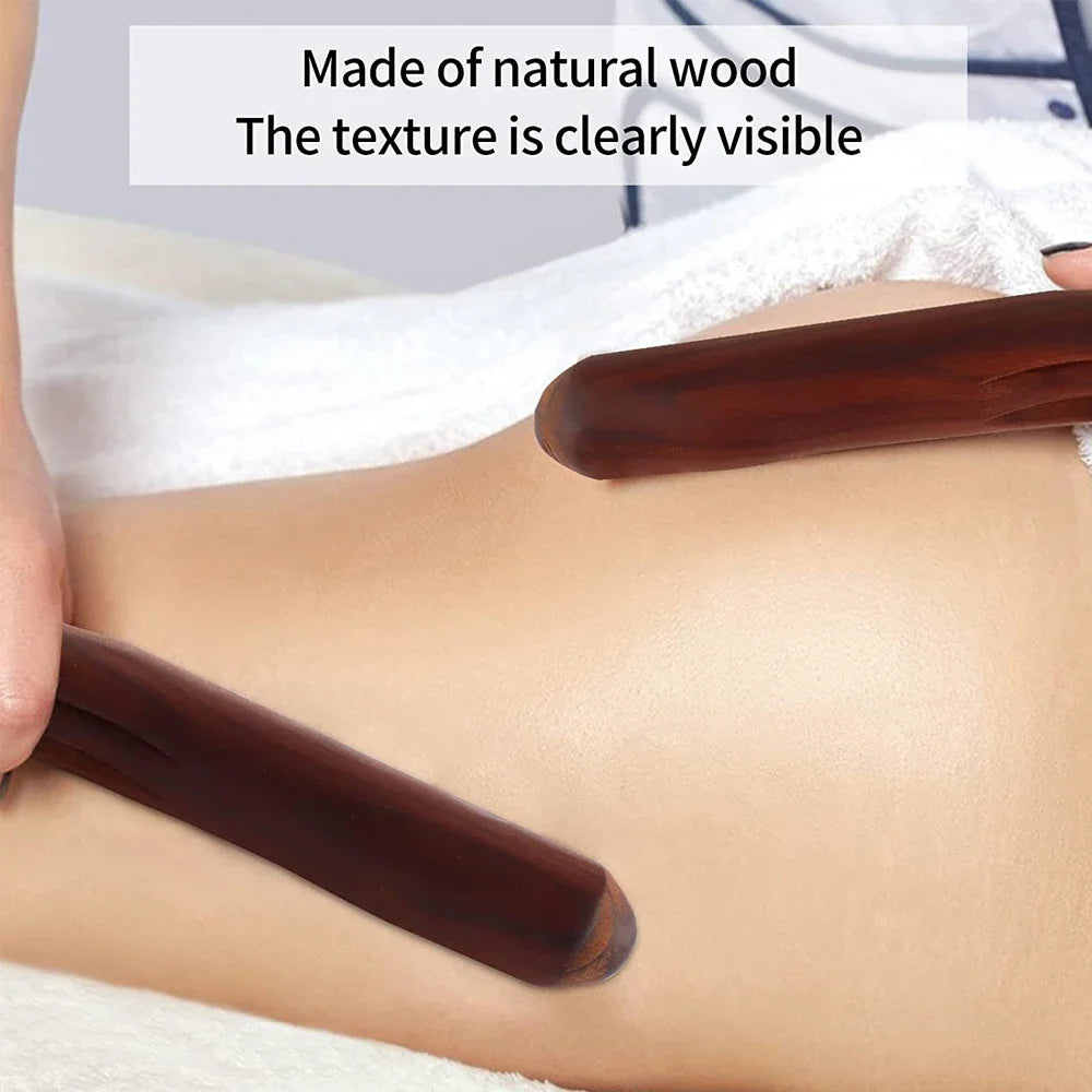 8 Beads Gua Sha Stick Wooden Body Massage Stick Handheld Abdomen Cellulite Massager For Back Relief Wood Therapy Massage Relaxed