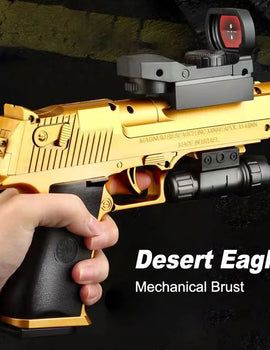 Automatic Desert Eagle Toy Gun Mechanical Continuous Firing Shell Ejection Airsoft Pistol Soft Bullet Toy