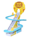 Kids Electric Small Duck Climbing Stairs Toy DIY Rail Racing Track Music Roller Coaster Duck Toy For Baby Kids Gift