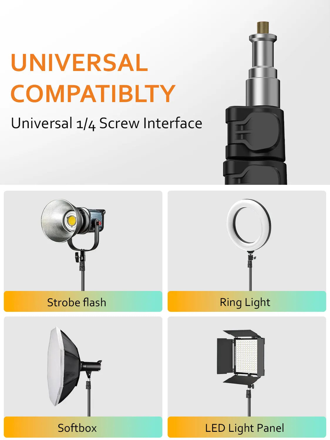 1.7m Complete Camera Tripod for Smartphone Camera Gimbal Stabilizer with 0.44m~1.7m Aluminum Lighting Bracket (T20) photo shoot