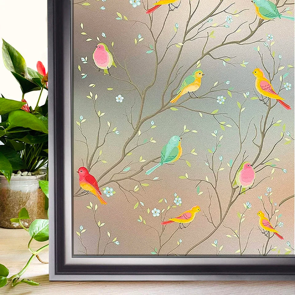 Wide 75/90 Cm Heat Control Rainbow Window Vinyl Security Window Tint Sun Protection Film Non Adhesive Stickers Stained Glass