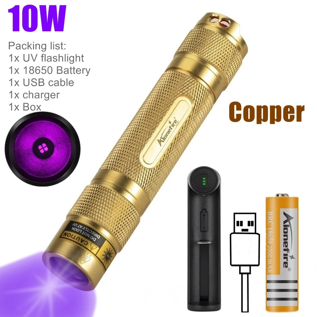 365nm UV Blacklight Rechargeable Flashlight