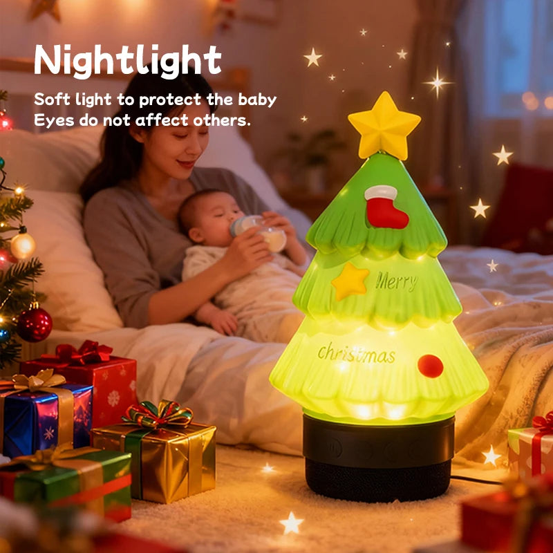 Christmas Eve Light Mini High Fidelity Bluetooth 5.3 Speaker TWS Connection Stereo Rechargeable LED Desk Lamp Christmas Gift