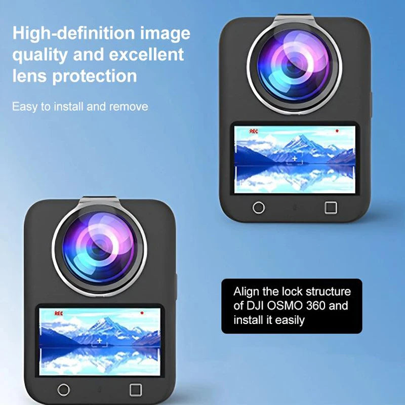 For DJI Osmo 360 Action Camera PC Lens Guard Protective Cover Anti-collision Anti-scratch Lens Cap Accessories