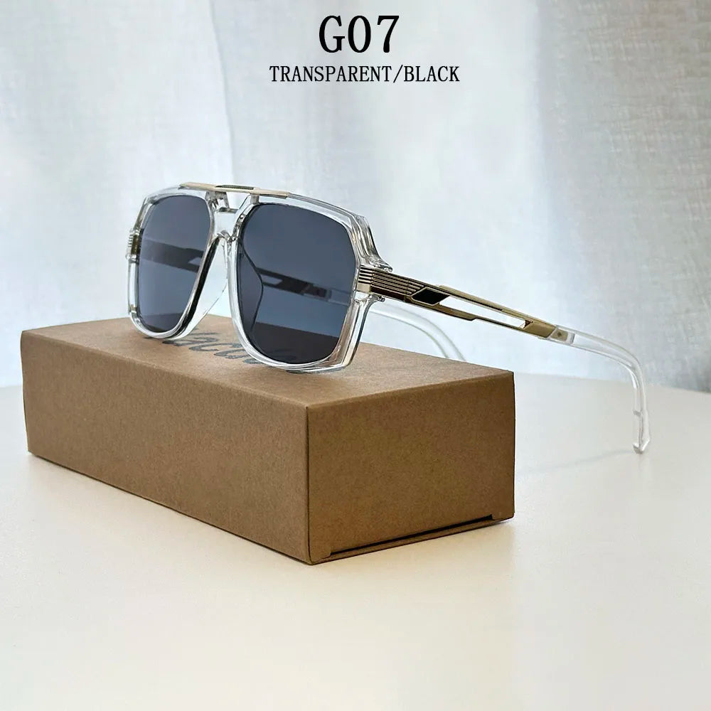 Vintage Square Alloy Frame Sunglasses With UV400 Protection