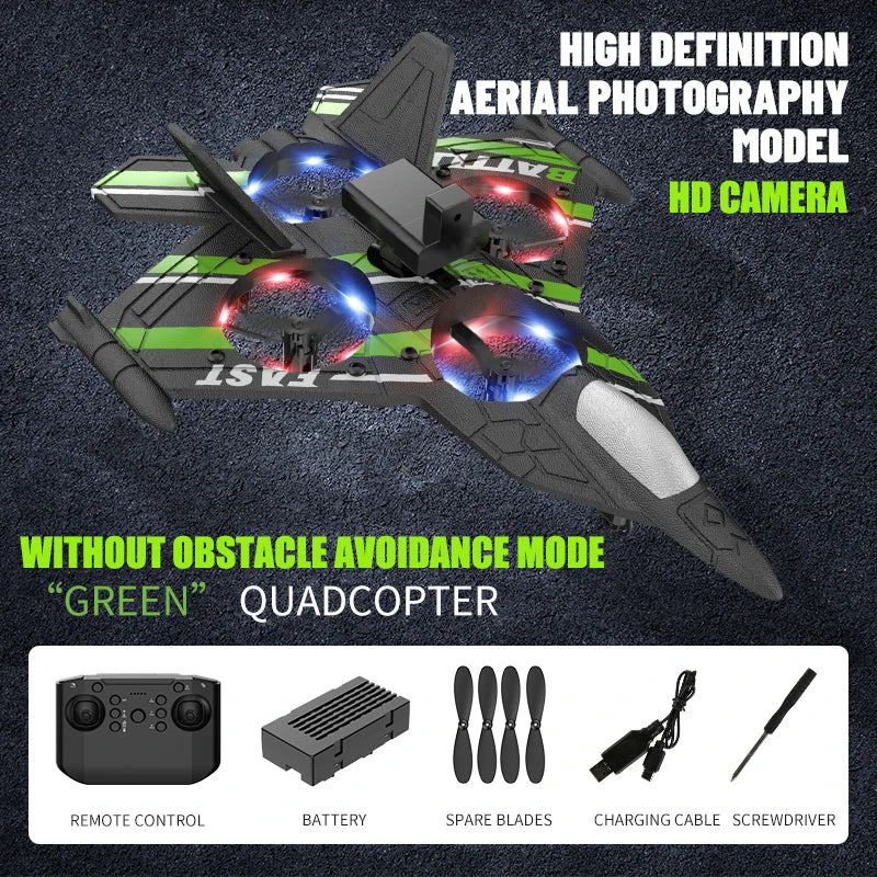 RC Plane with Camera Helicopter Remote Control Aircraft Obstacle Avoidance Fighter 2.4G Airplane EPP Foam Plane  Toys